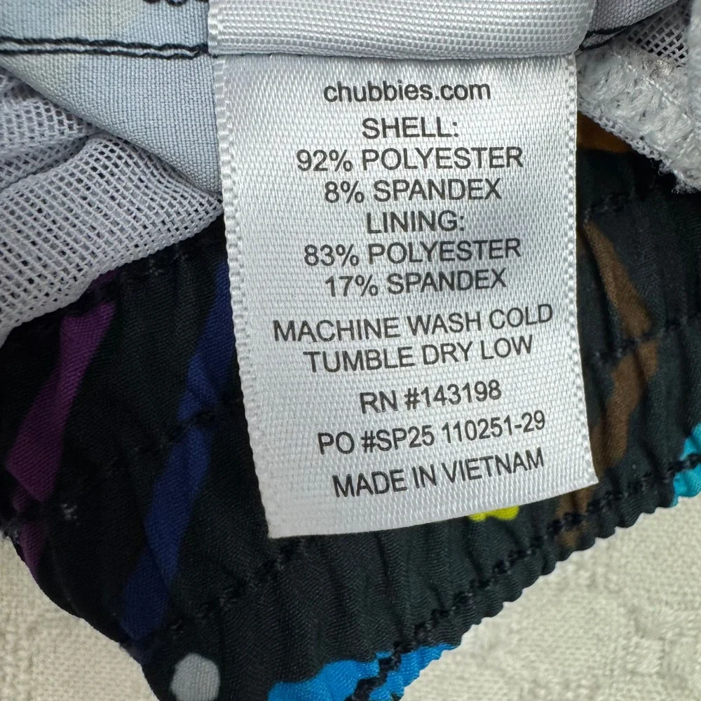 Chubbies Swim Trunks Abstract‎ Loud Print Men XXL 7
